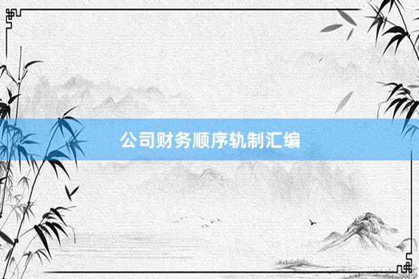 公司财务顺序轨制汇编