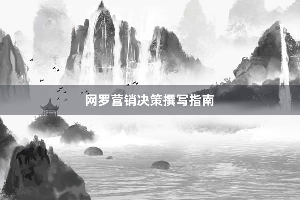 网罗营销决策撰写指南